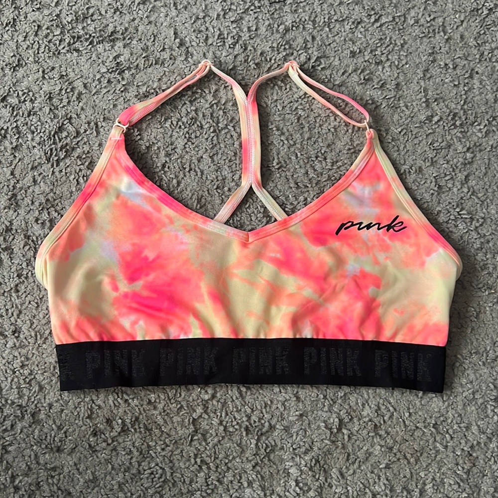 EUC “PINK” Sports Bra Size Large